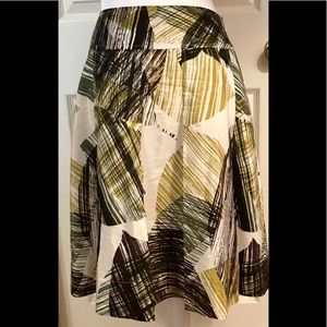 New York & Company silk print skirt